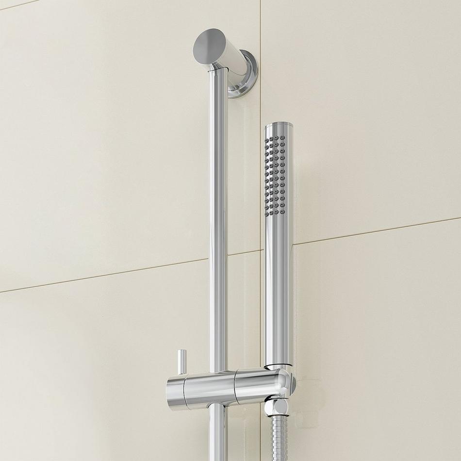 Drea Thermostatic Shower System With Slide Bar and Hand Shower - Chrome, , large image number 5
