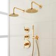 Drea Thermostatic Shower System With Dual Showerheads and Hand Shower, , large image number 0