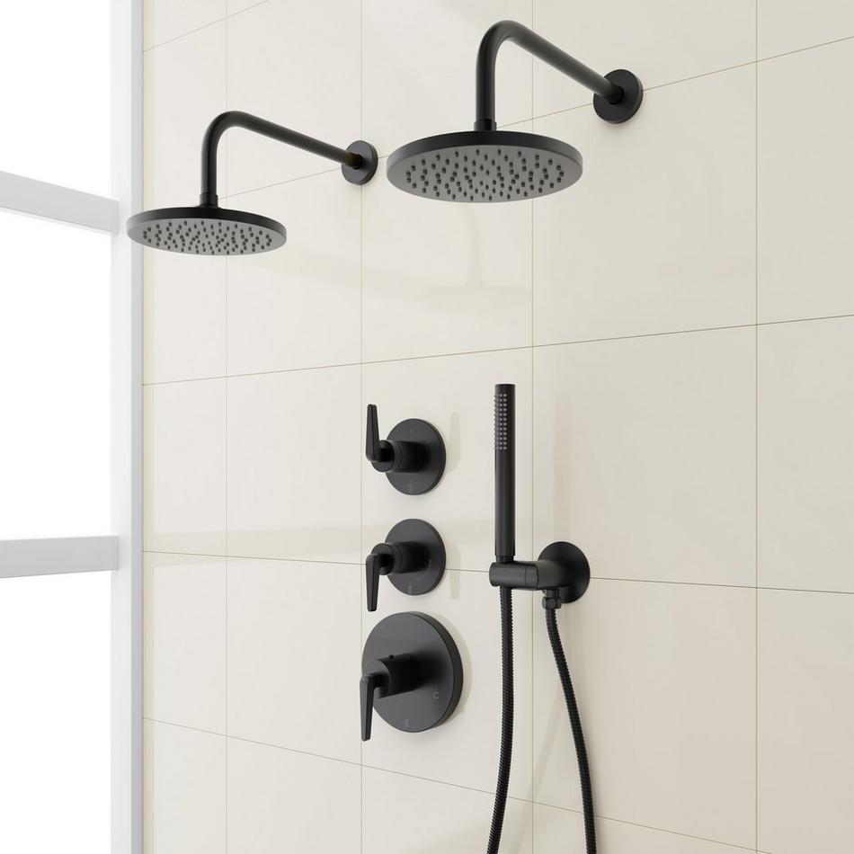 Drea Thermostatic Shower System With Dual Showerheads and Hand Shower, , large image number 3