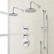 Drea Thermostatic Shower System With Dual Showerheads, Slide Bar and Hand Shower, , large image number 2