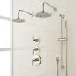 Drea Thermostatic Shower System With Dual Showerheads, Slide Bar and Hand Shower, , large image number 1