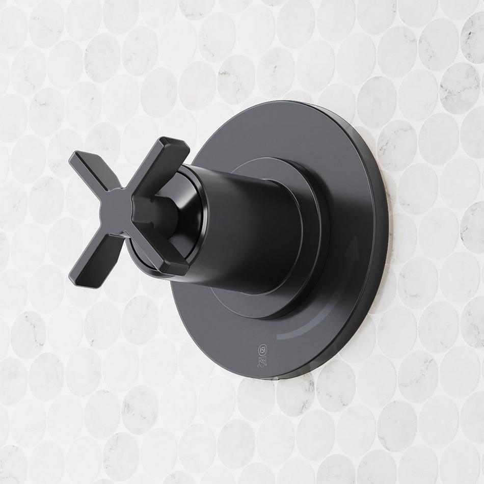 Vassor In-Wall Shower Volume Control Handle and 1/2" Rough-In Valve - Matte Black, , large image number 0