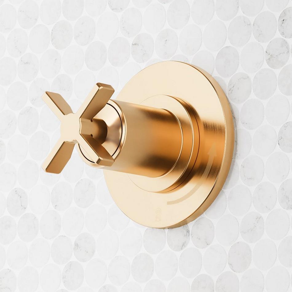 Vassor In-Wall Shower Volume Control Handle and 3/4" Rough-In Valve - Brushed Gold, , large image number 0