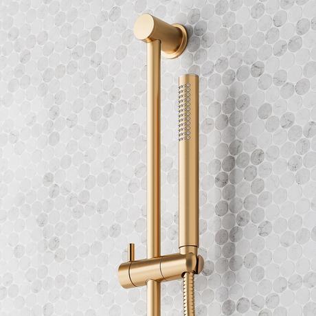 Vassor Thermostatic Shower System With Slide Bar and Hand Shower