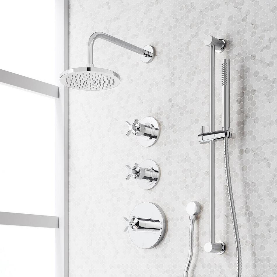 Vassor Thermostatic Shower System With Slide Bar and Hand Shower, , large image number 2