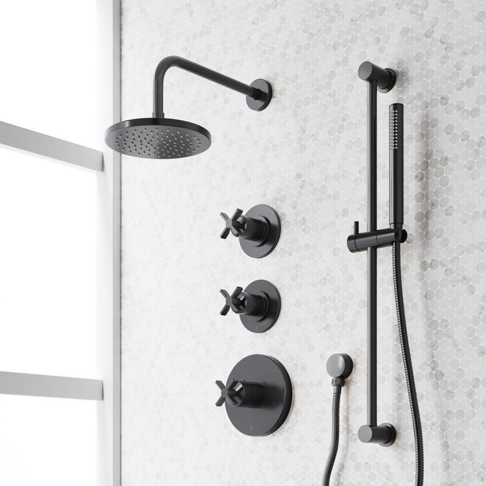 Vassor Thermostatic Shower System With Slide Bar and Hand Shower, , large image number 4