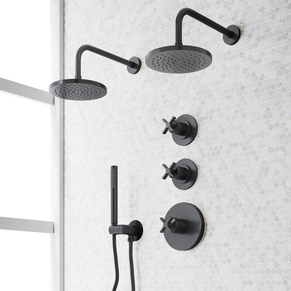 Vassor Thermostatic Shower System With Dual Showerheads and Hand Shower, , large image number 4