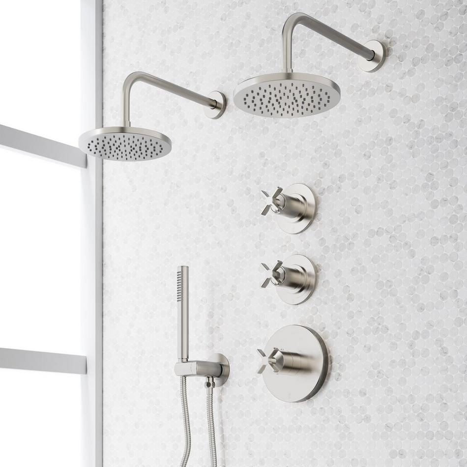 Vassor Thermostatic Shower System With Dual Showerheads and Hand Shower, , large image number 1