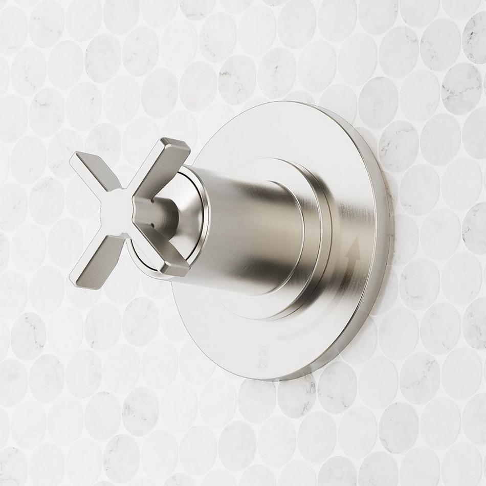 Vassor Thermostatic Shower System With Dual Showerheads and Hand Shower - Brushed Nickel, , large image number 3