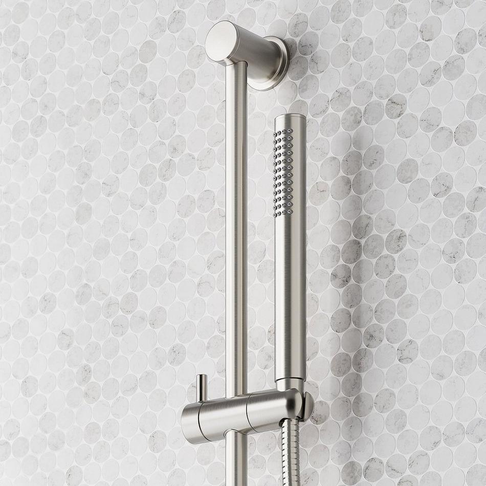 Vassor Thermostatic Shower System With Dual Showerheads, Slide Bar and Hand Shower - Brushed Nickel, , large image number 5