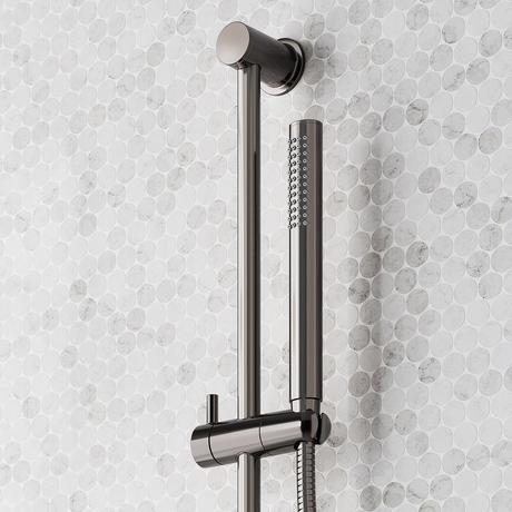 Vassor Thermostatic Shower System With Dual Showerheads, Slide Bar and Hand Shower