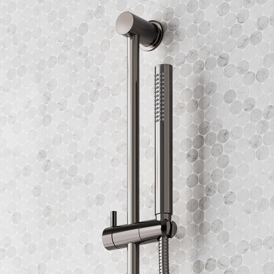Vassor Thermostatic Shower System With Dual Showerheads, Slide Bar and Hand Shower - Gunmetal, , large image number 5