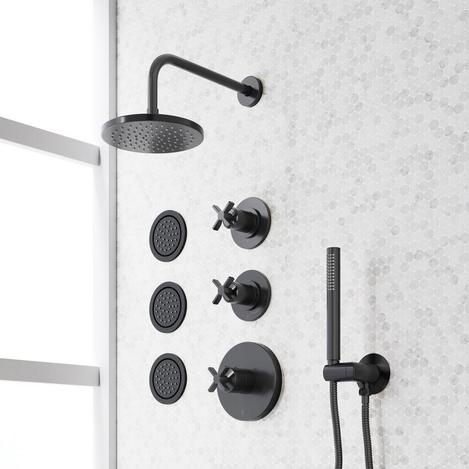 Vassor Thermostatic Shower System With 3 Body Sprays and Hand Shower, , large image number 4