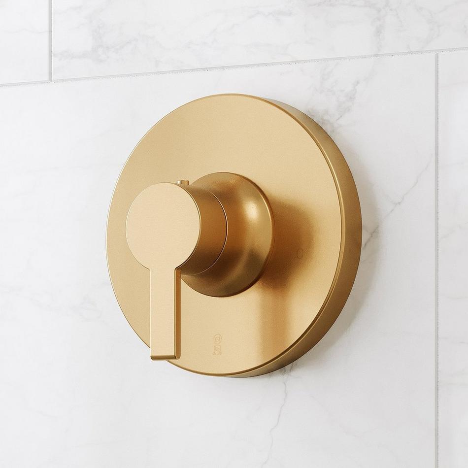 Lentz Thermostatic Shower Valve Trim and 3/4" Rough-In Valve - Lever Handle - Brushed Gold, , large image number 0