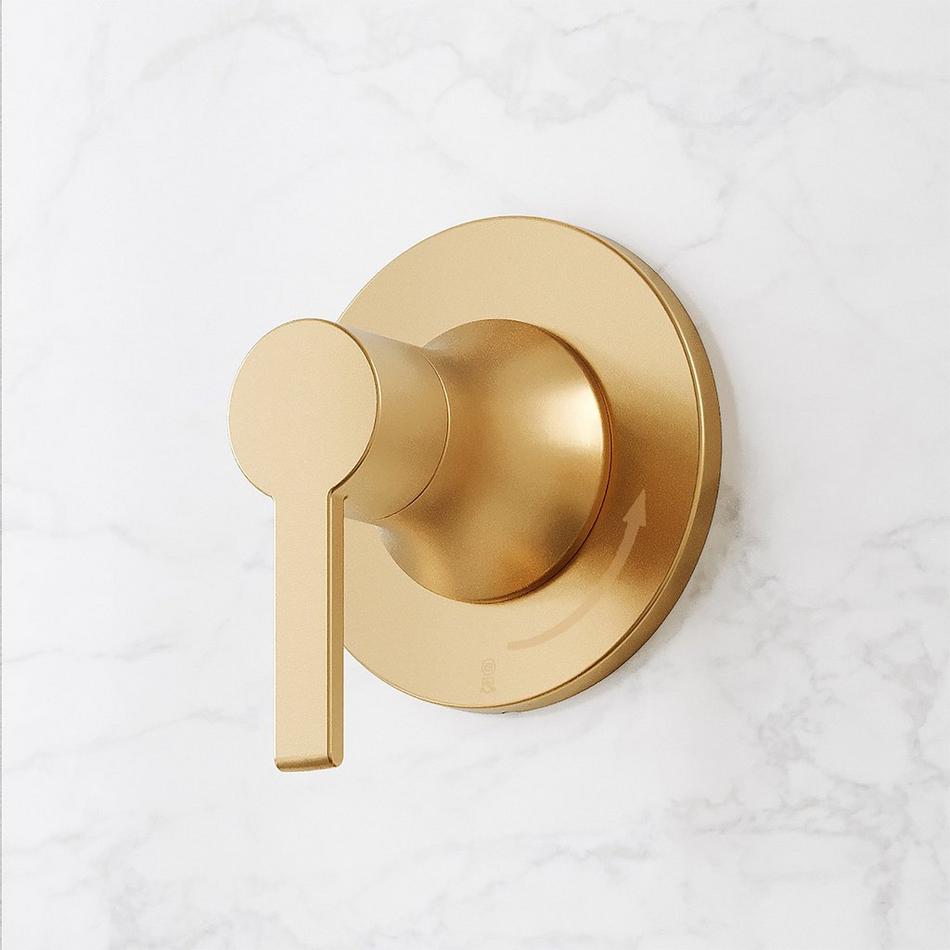 Lentz In-Wall Shower Volume Control Handle and 1/2" Rough-In Valve - Lever Handle - Brushed Gold, , large image number 0