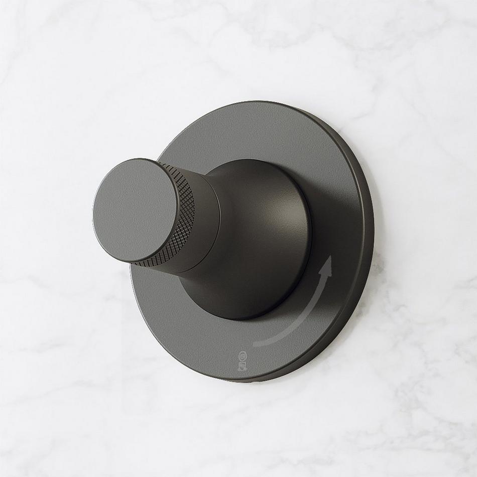 Lentz In-Wall Shower Volume Control Handle and 1/2" Rough-In Valve - Knob Handle - Matte Black, , large image number 0