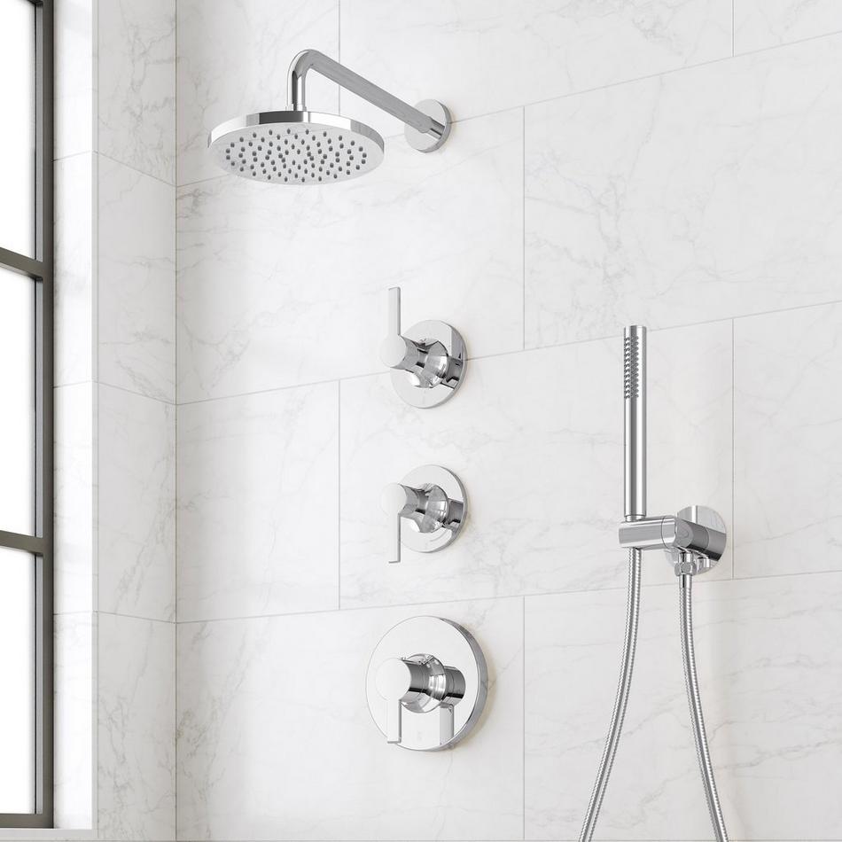 Lentz Thermostatic Shower System With Hand Shower - Lever Handles, , large image number 2