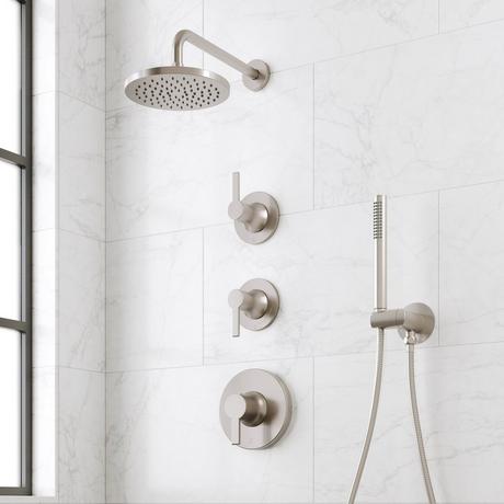 Lentz Thermostatic Shower System With Hand Shower - Lever Handles