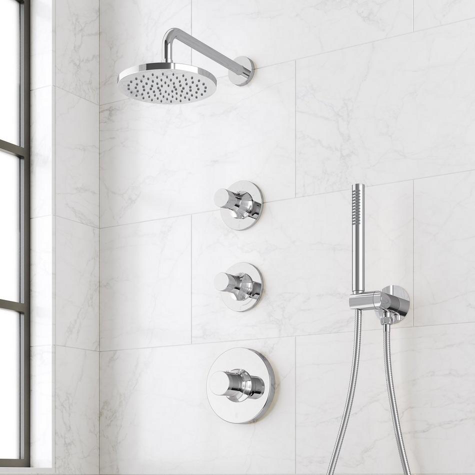 Lentz Thermostatic Shower System With Hand Shower - Knob Handles, , large image number 2