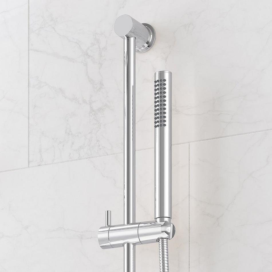 Lentz Thermostatic Shower System With Slide Bar and Hand Shower - Lever Handles - Chrome, , large image number 5