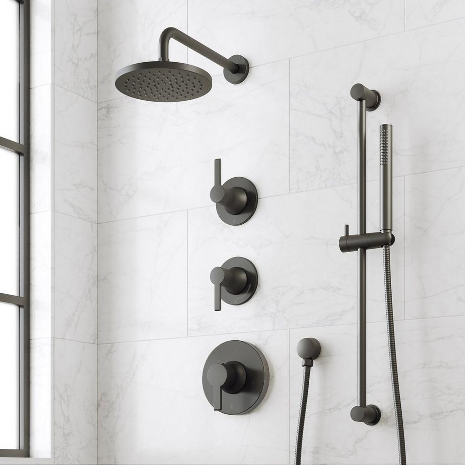 Lentz Thermostatic Shower System With Slide Bar and Hand Shower - Lever Handles, , large image number 3