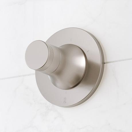 Lentz Thermostatic Shower System With Slide Bar and Hand Shower - Knob Handles