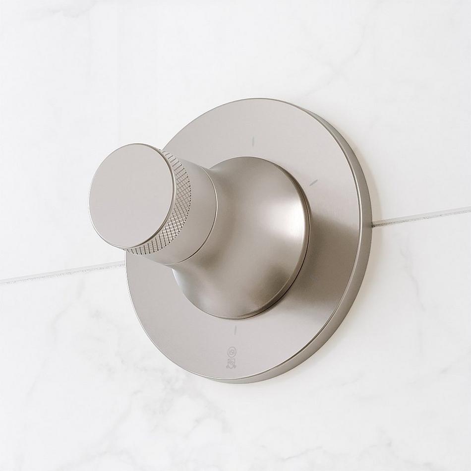 Lentz Thermostatic Shower System With Slide Bar and Hand Shower - Knob Handles - Brushed Nickel, , large image number 2