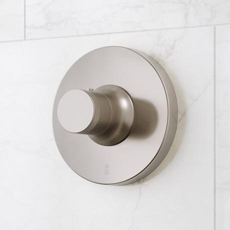 Lentz Thermostatic Shower System With Slide Bar and Hand Shower - Knob Handles