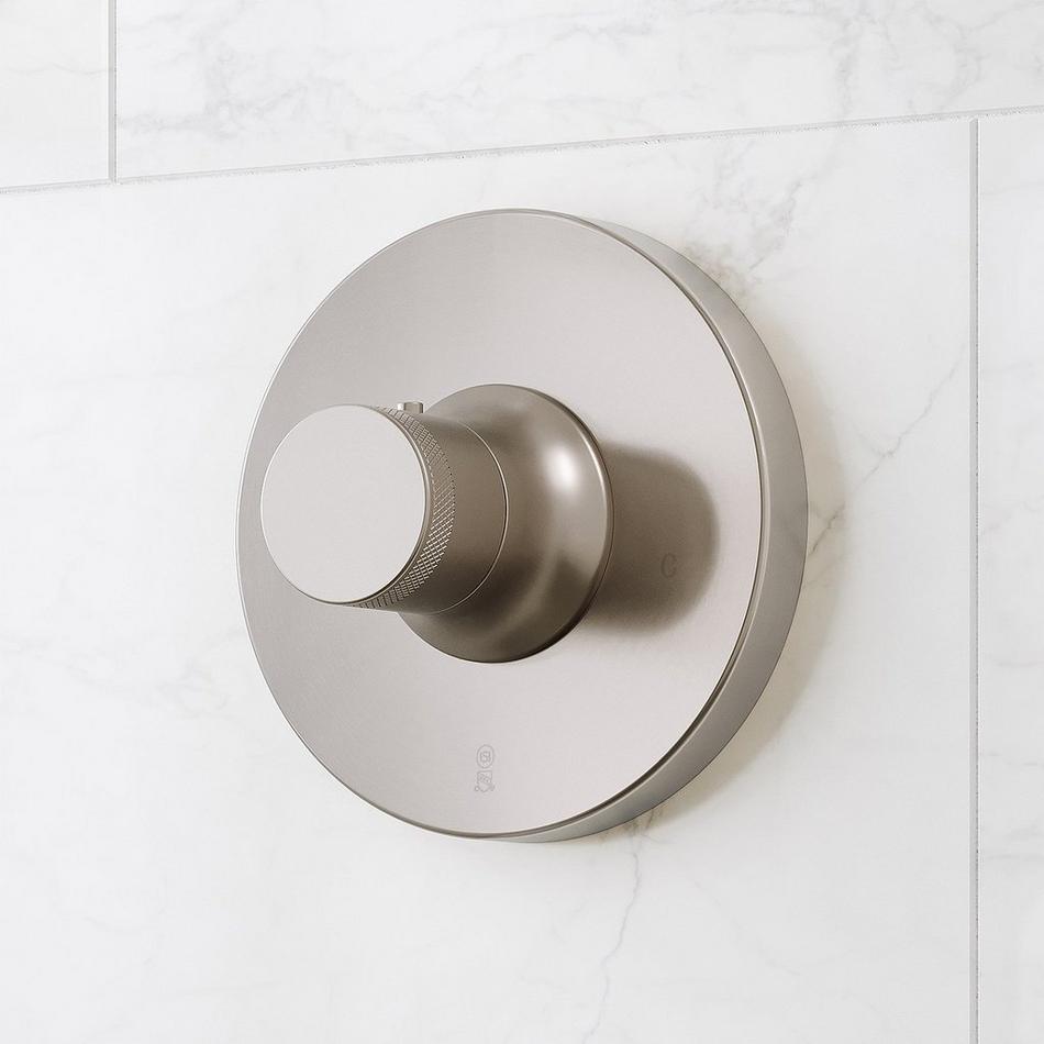 Lentz Thermostatic Shower System With Slide Bar and Hand Shower - Knob Handles - Brushed Nickel, , large image number 4