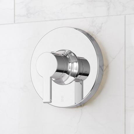 Lentz Thermostatic Shower System - Dual Showerheads, Slide Bar and Hand Shower - Lever Handles