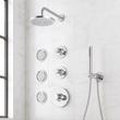 Lentz Thermostatic Shower System With 3 Body Sprays and Hand Shower - Lever Handles, , large image number 2