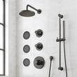 Lentz Thermostatic Shower System - 3 Body Sprays, Slide Bar and Hand Shower - Knob Handles, , large image number 3