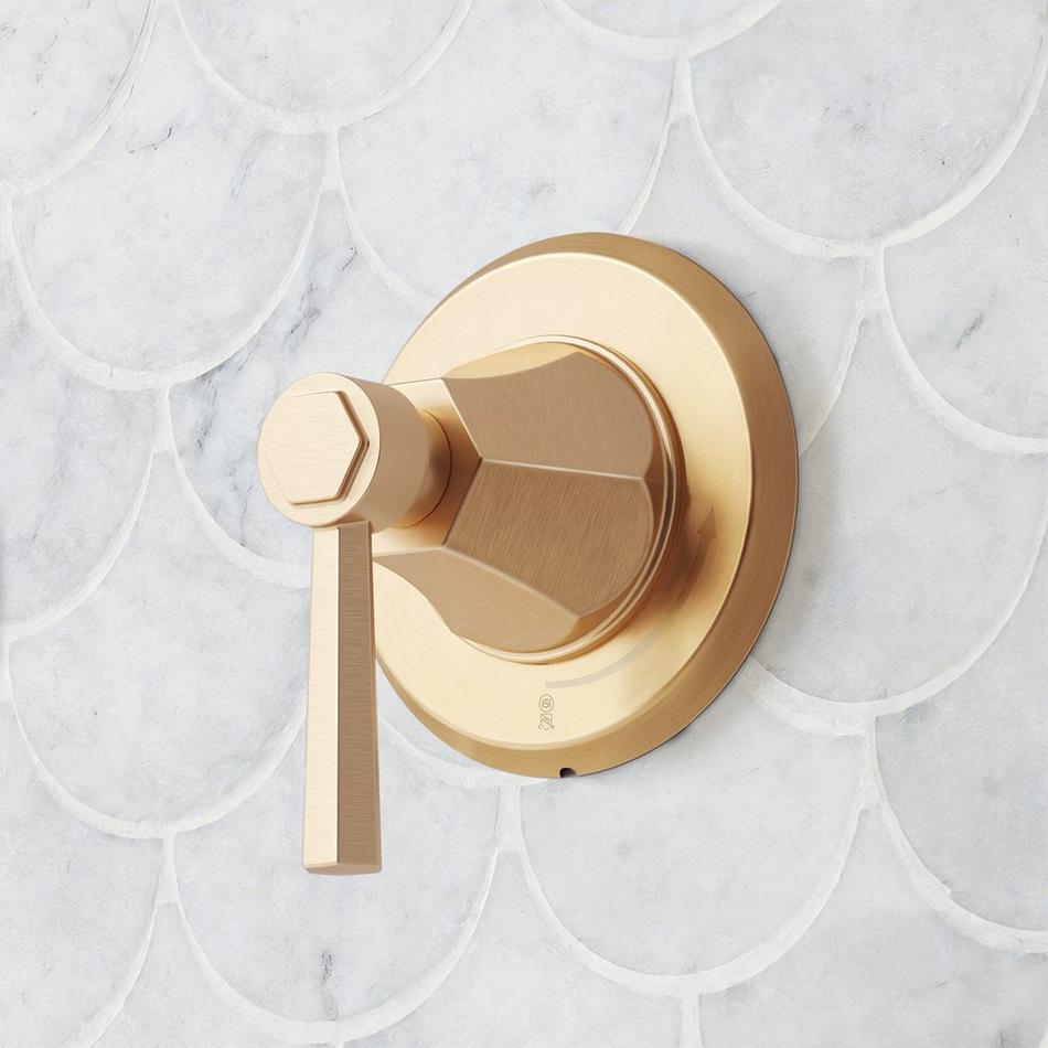 Elita In-Wall Shower Volume Control Handle and 1/2" Rough-In Valve - Lever Handle - Brushed Gold, , large image number 0