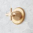 Elita In-Wall Shower Volume Control Handle and 1/2" Rough-In Valve - Cross Handle - Brushed Gold, , large image number 0