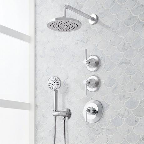 Elita Thermostatic Shower System With Hand Shower - Lever Handles