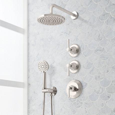 Elita Thermostatic Shower System With Hand Shower - Lever Handles