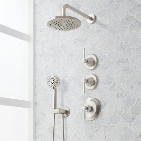 Elita Thermostatic Shower System With Hand Shower - Lever Handles