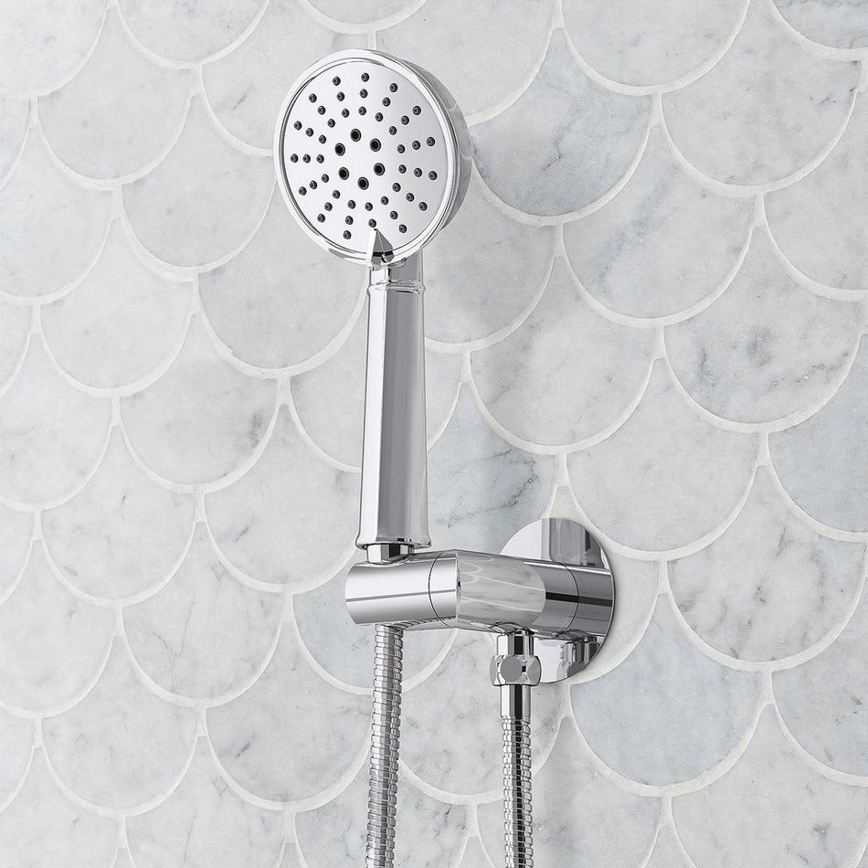 Elita Thermostatic Shower System With Hand Shower - Cross Handles - Chrome, , large image number 5