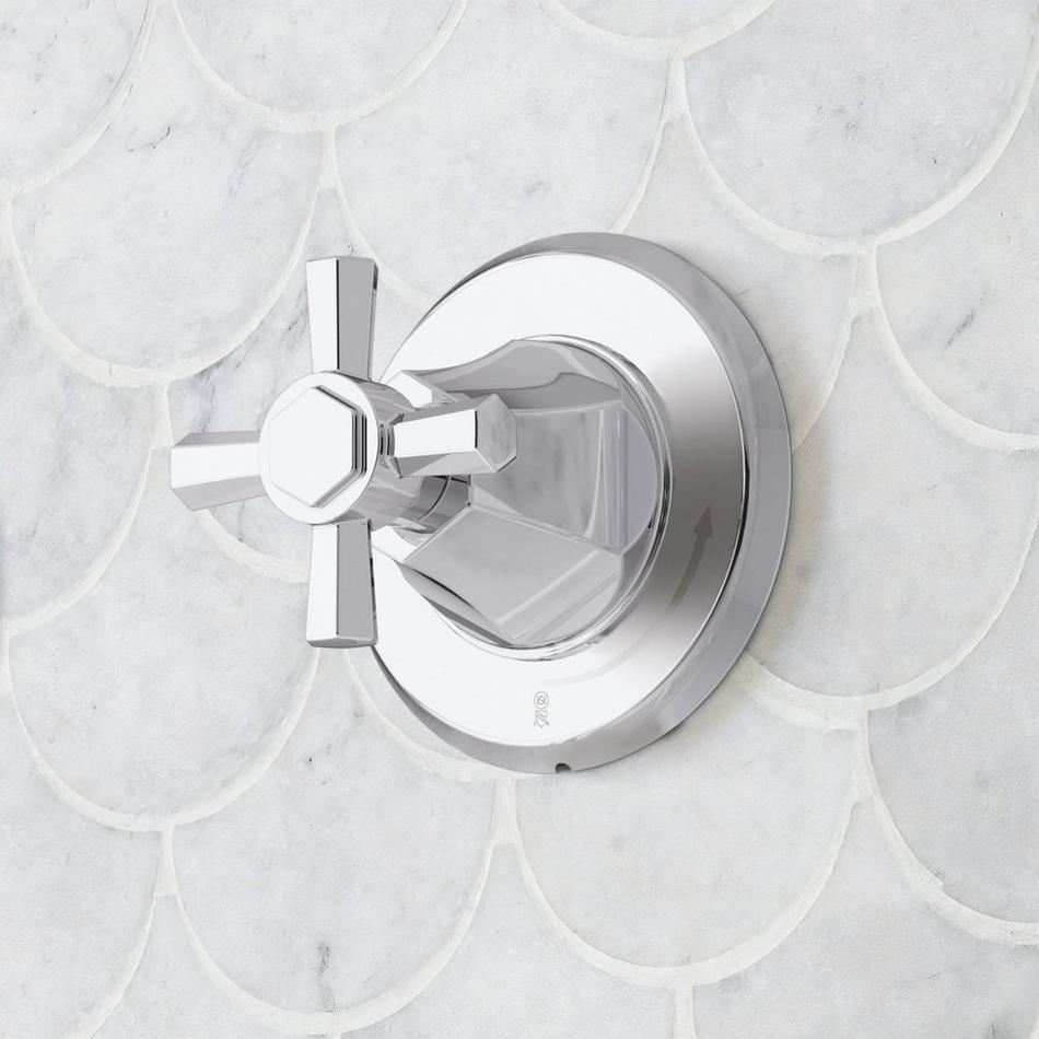 Elita Thermostatic Shower System With Hand Shower - Cross Handles - Chrome, , large image number 3