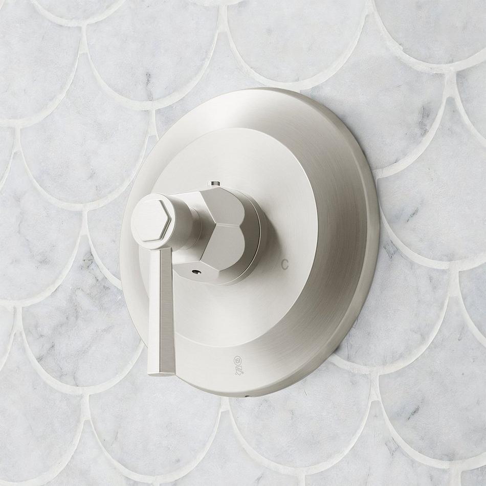 Elita Thermostatic Shower System With Slide Bar and Hand Shower - Lever Handles - Brushed Nickel, , large image number 4