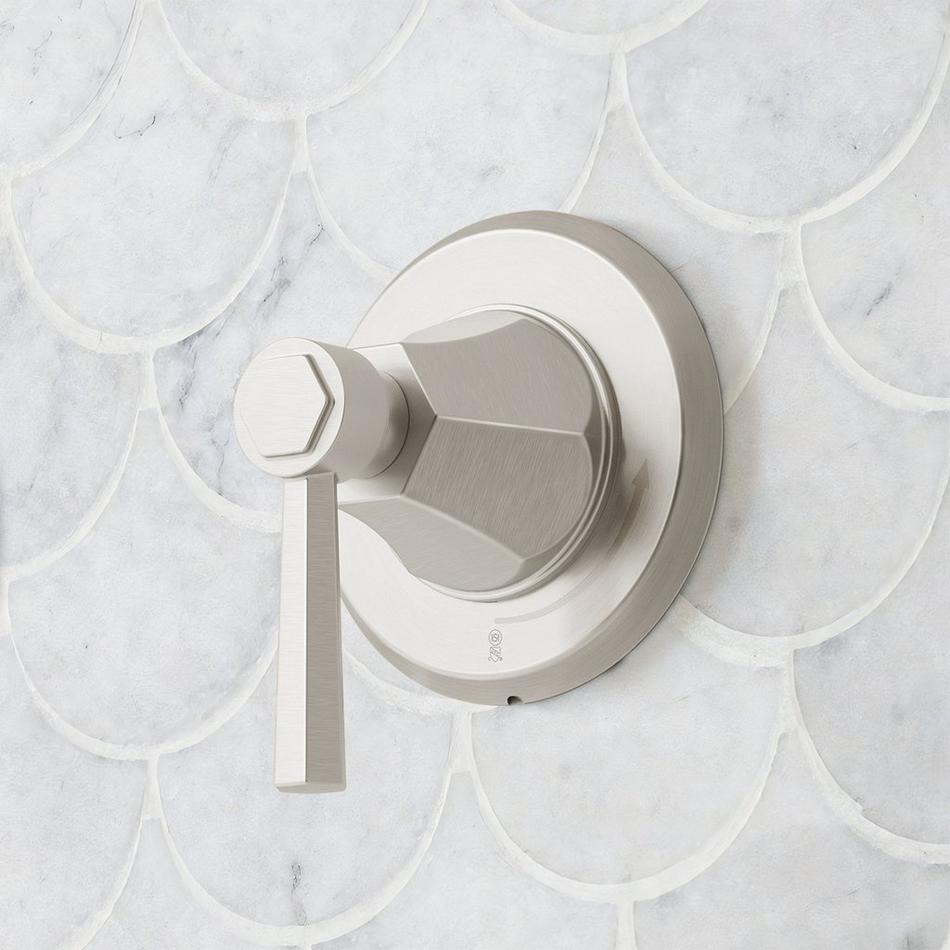 Elita Thermostatic Shower System With Slide Bar and Hand Shower - Lever Handles - Brushed Nickel, , large image number 3