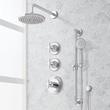 Elita Thermostatic Shower System With Slide Bar and Hand Shower - Cross Handles, , large image number 2