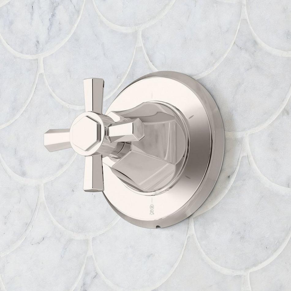 Elita Thermostatic Shower System With Slide Bar and Hand Shower - Cross Handles - Polished Nickel, , large image number 2