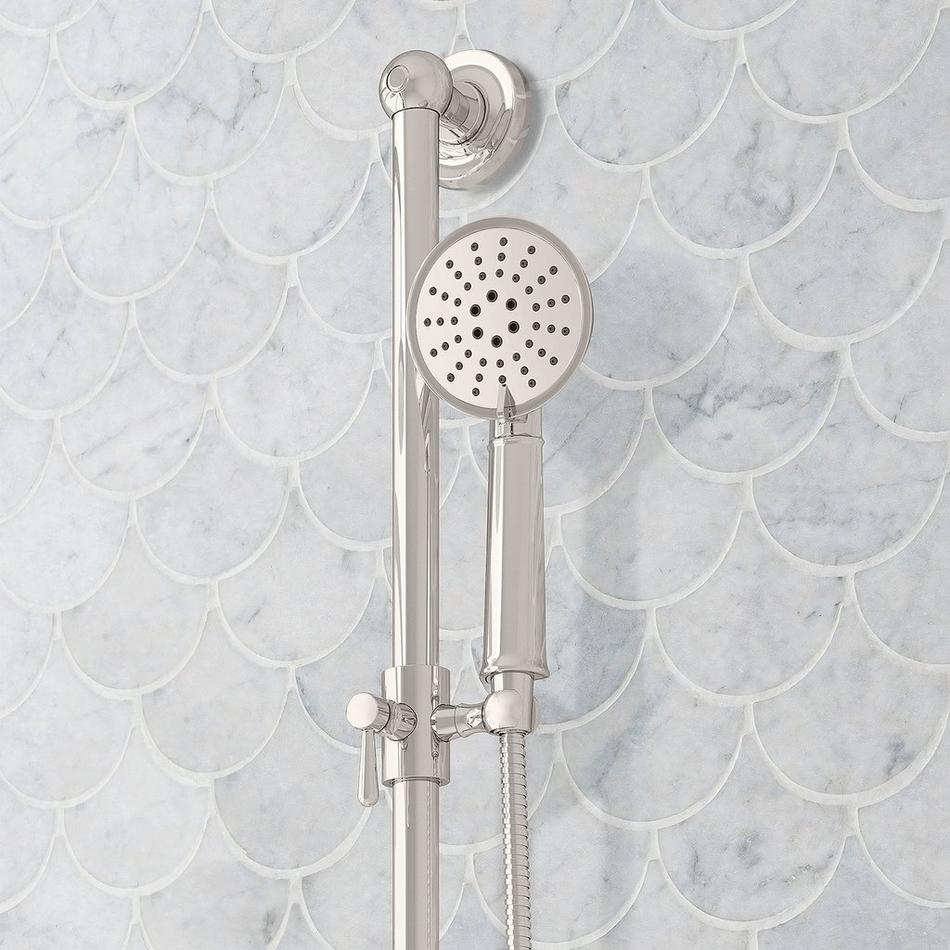 Elita Thermostatic Shower System With Slide Bar and Hand Shower - Cross Handles - Polished Nickel, , large image number 5