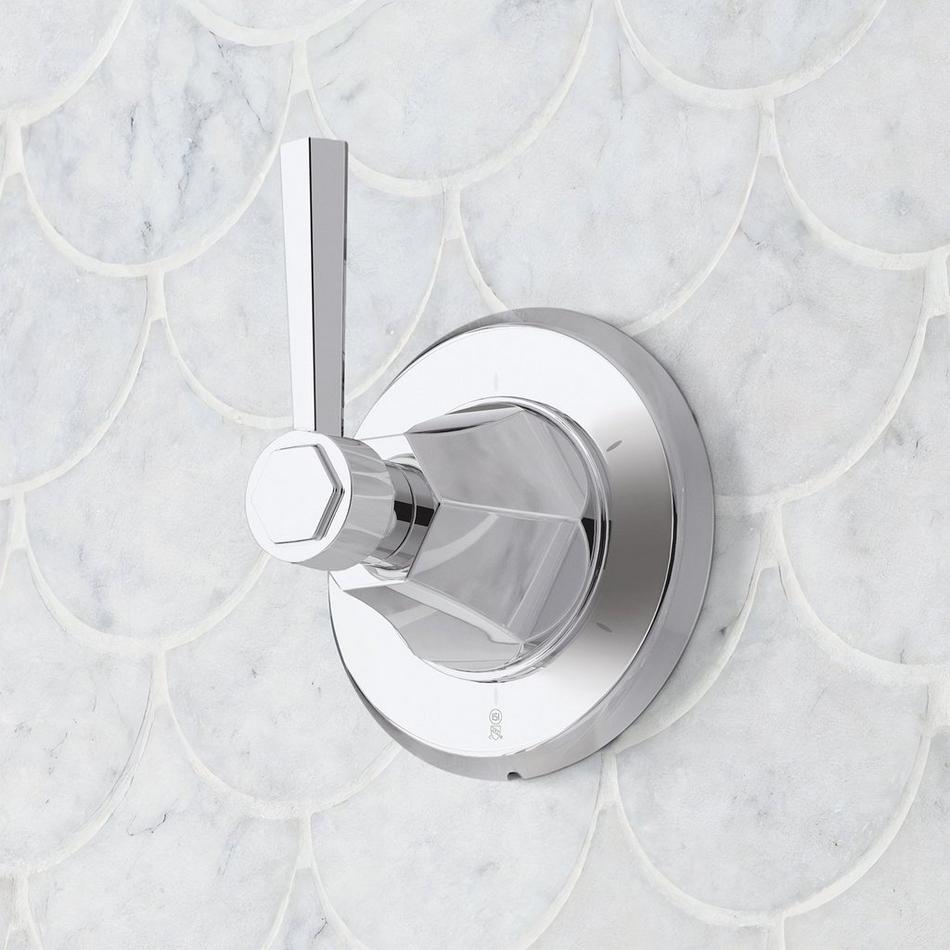 Elita Thermostatic Shower System With Dual Showerheads and Hand Shower - Lever Handles - Chrome, , large image number 2