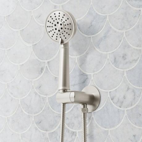 Elita Thermostatic Shower System With Dual Showerheads and Hand Shower - Lever Handles