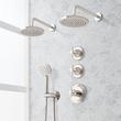 Elita Thermostatic Shower System With Dual Showerheads and Hand Shower - Cross Handles, , large image number 3