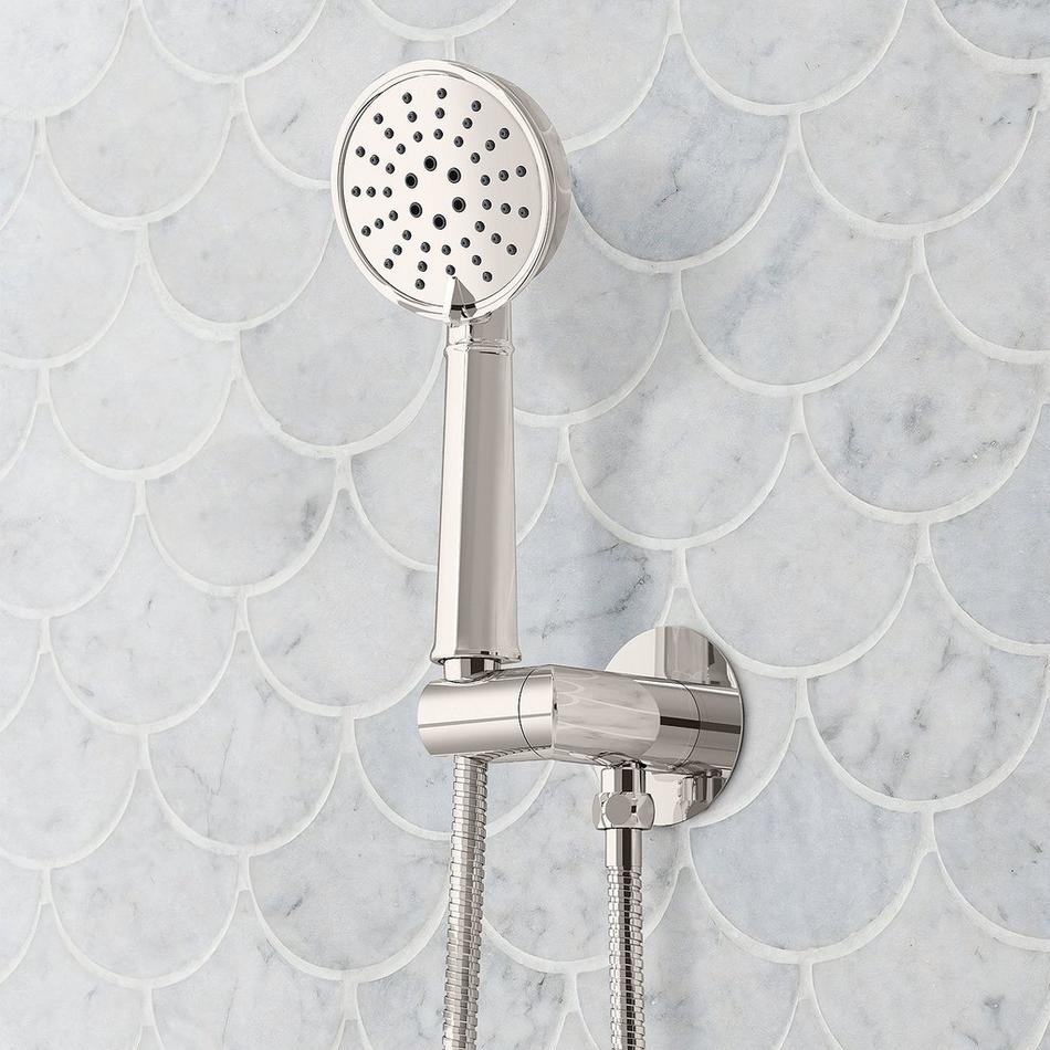 Elita Thermostatic Shower System With Dual Showerheads and Hand Shower - Cross - Polished Nickel, , large image number 5