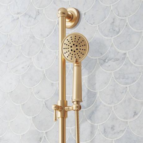 Elita Thermostatic Shower System - Dual Showerheads, Slide Bar and Hand Shower - Lever Handles