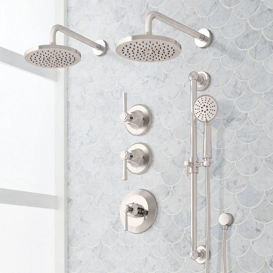 Elita Thermostatic Shower System - Dual Showerheads, Slide Bar and Hand Shower - Lever Handles, , large image number 3